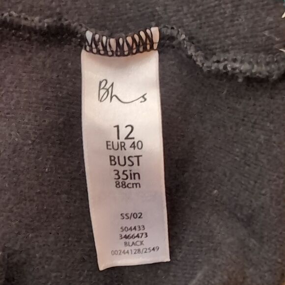 BHS floral embroided black t shirt size s - Picture 4 of 5